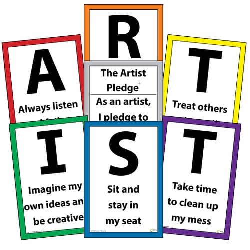 Art Room Rules - The Artist Pledge Classroom Management Posters